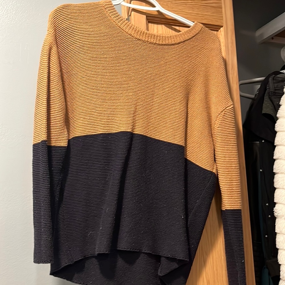 Yellow and blue sweater